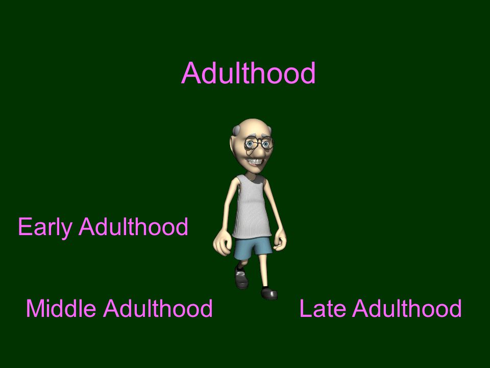 Adulthood Middle AdulthoodLate Adulthood Early Adulthood