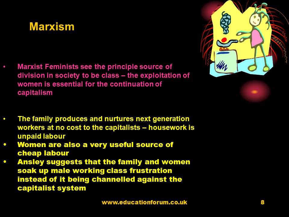 Evaluation:- There are different ‘versions’ of radical feminism.