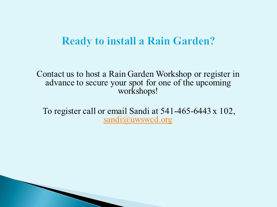 Ready to install a Rain Garden.
