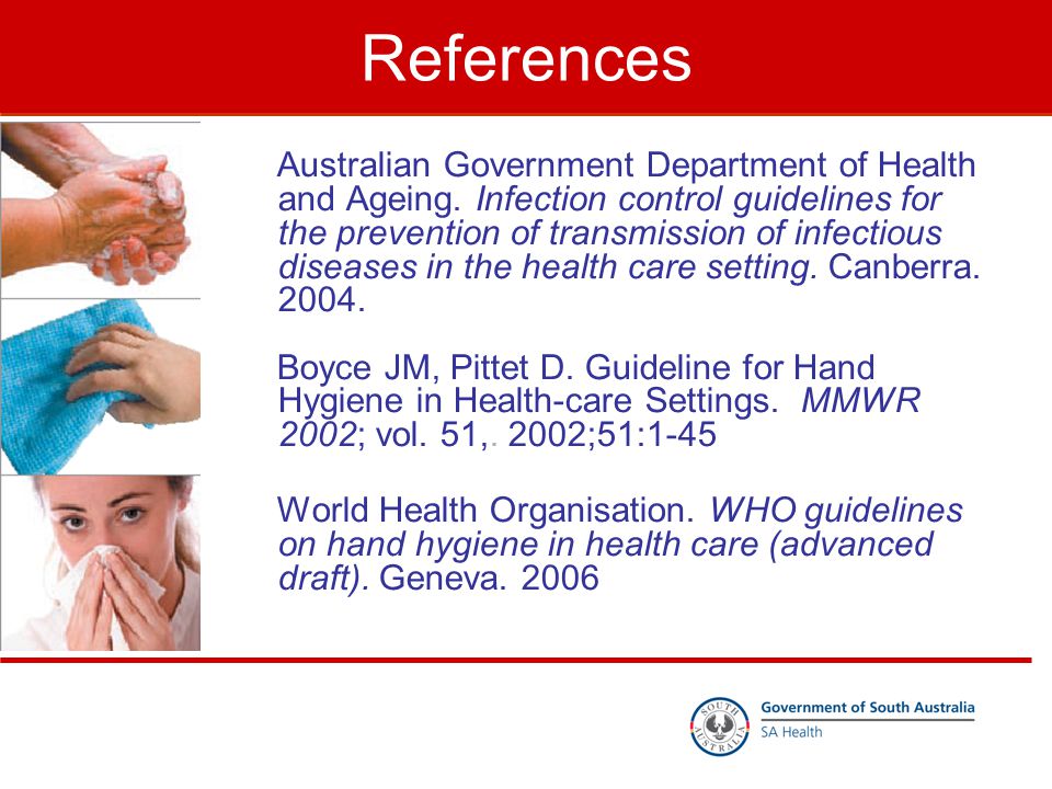 References Australian Government Department of Health and Ageing.