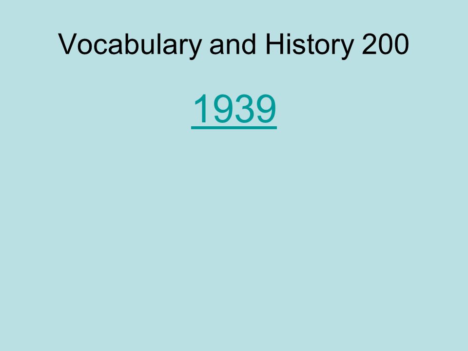 Vocabulary and History