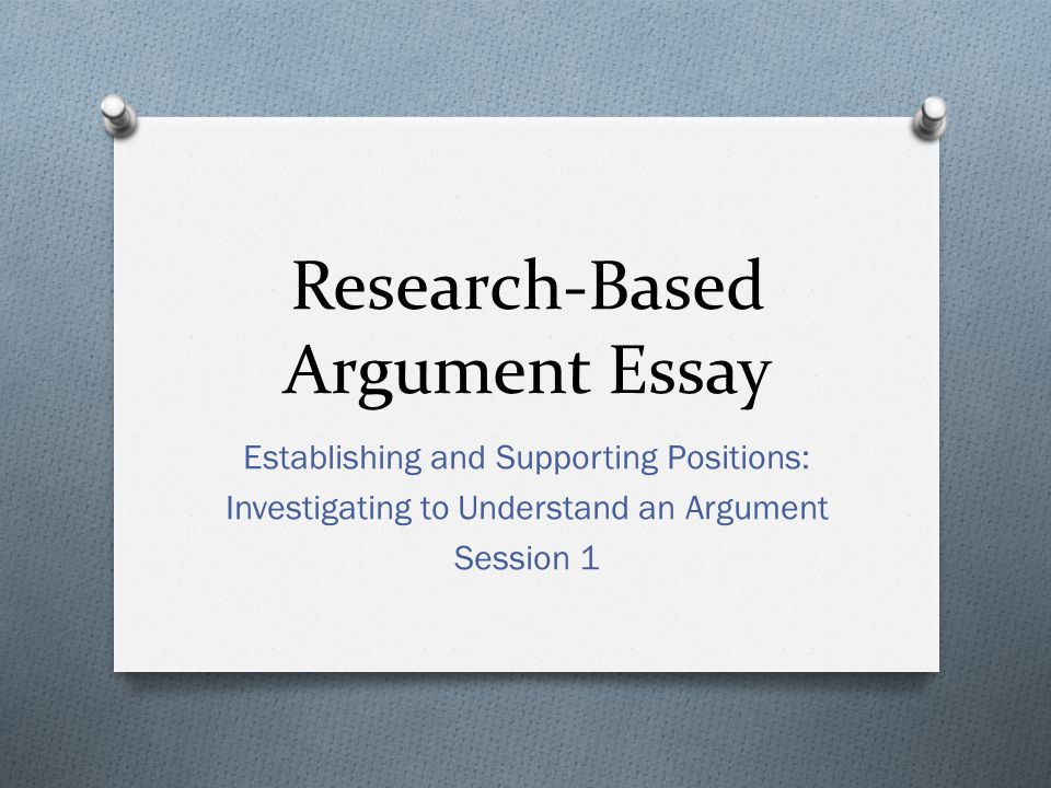 Researched Argument Essay