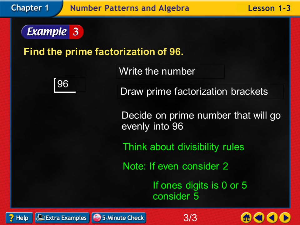 Example 3-2b Tell whether the number 41 is prime, composite, or neither. 2/3 Answer: prime