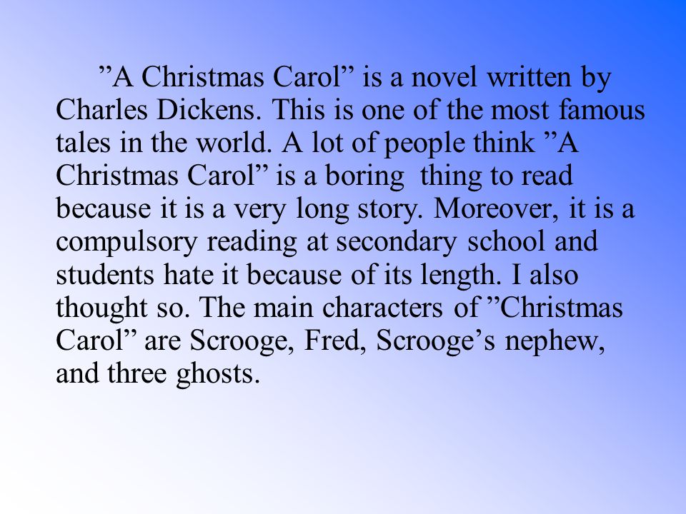 Book report a christmas carol by charles dickens