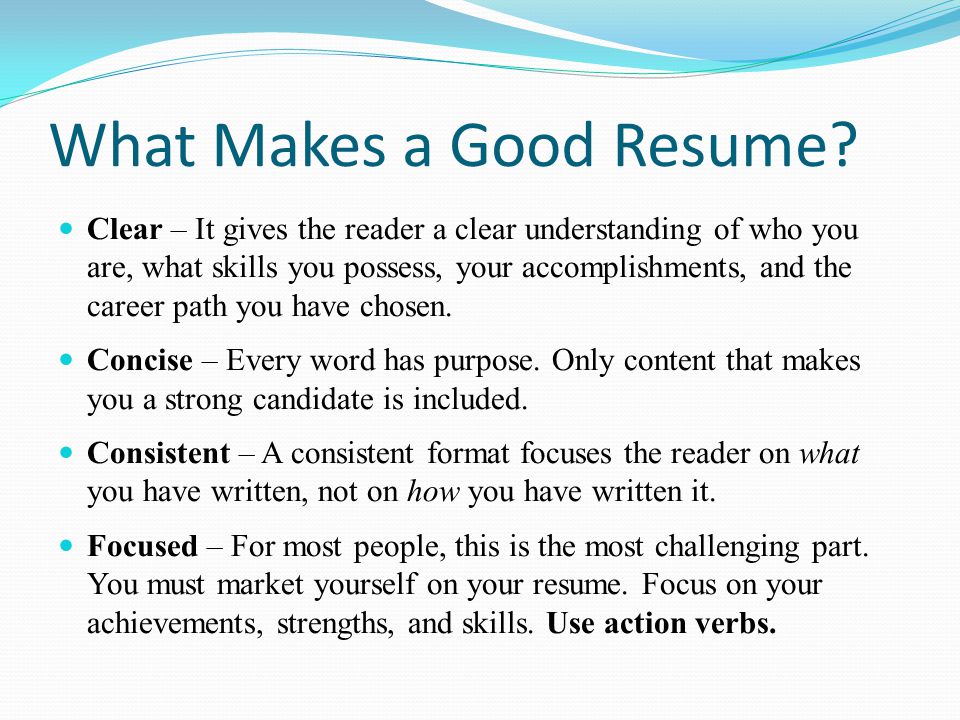 What makes a good resume?