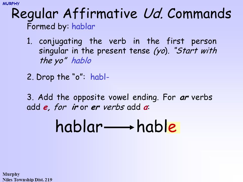 affirmative tu commands