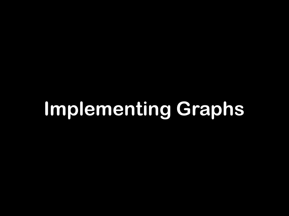 Implementing Graphs