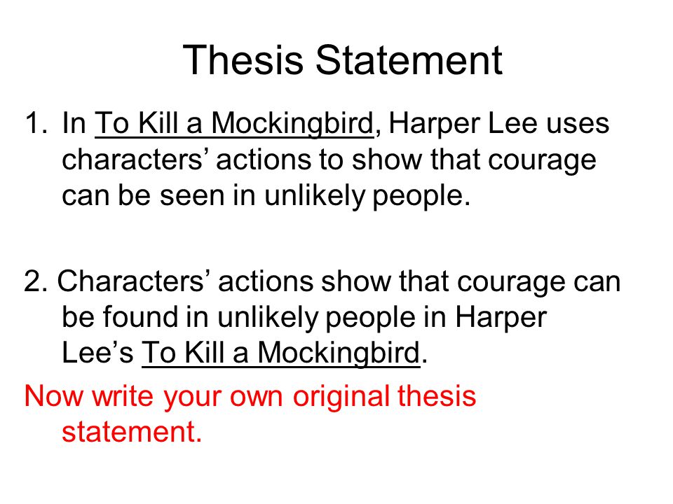 To kill a mockingbird thesis statements