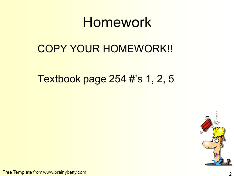Free Template from   2 Homework COPY YOUR HOMEWORK!.