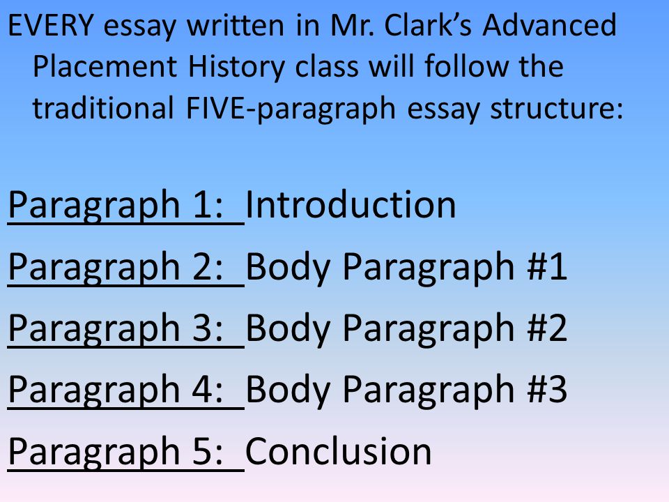 EVERY essay written in Mr.