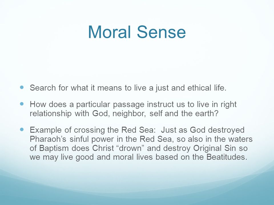 Moral Sense Search for what it means to live a just and ethical life.