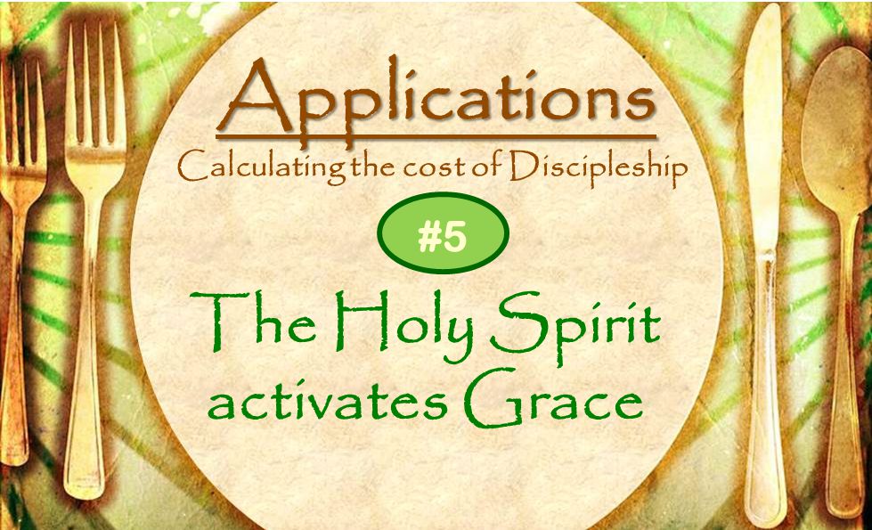 Applications Calculating the cost of Discipleship The Holy Spirit activates Grace #5