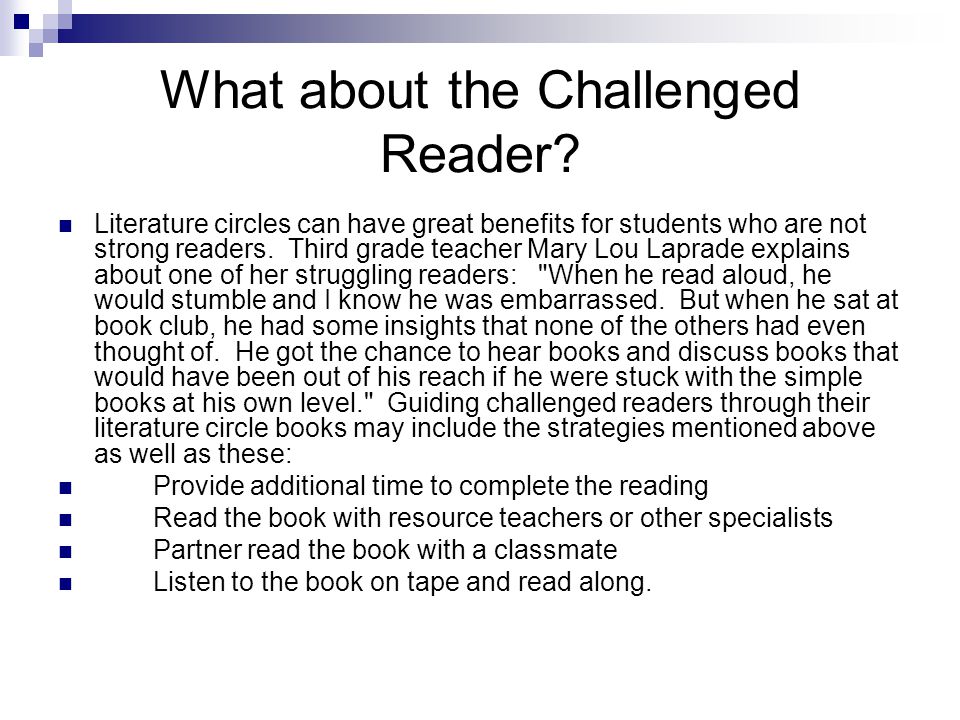 What about the Challenged Reader.