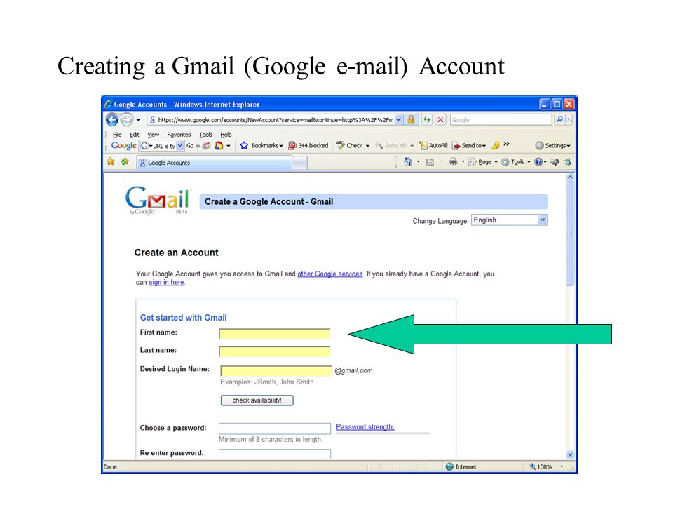 Creating a Gmail (Google  ) Account