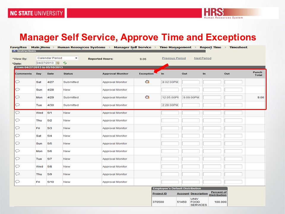 Manager Self Service, Approve Time and Exceptions