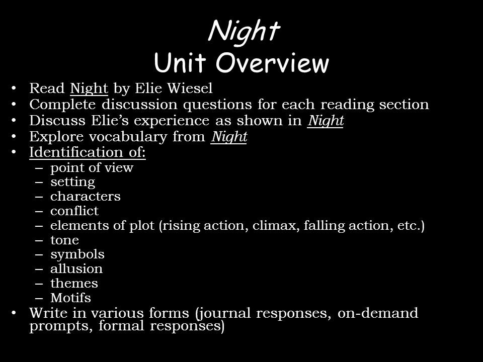 night essay night essay