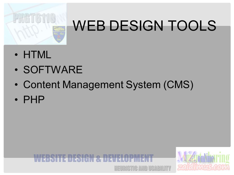 WEB DESIGN TOOLS HTML SOFTWARE Content Management System (CMS) PHP
