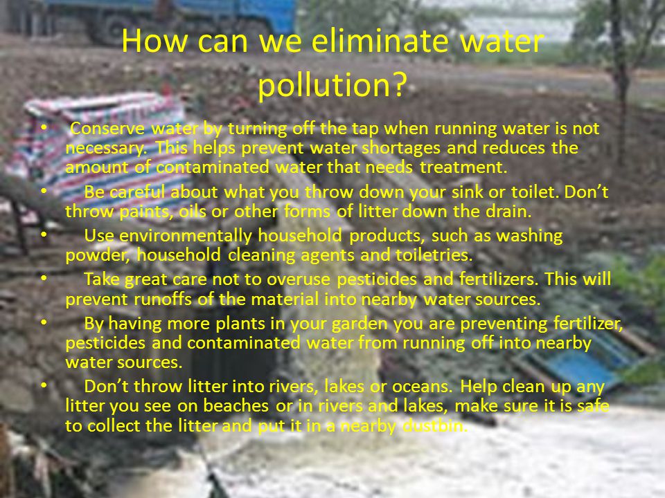 How can we eliminate water pollution.