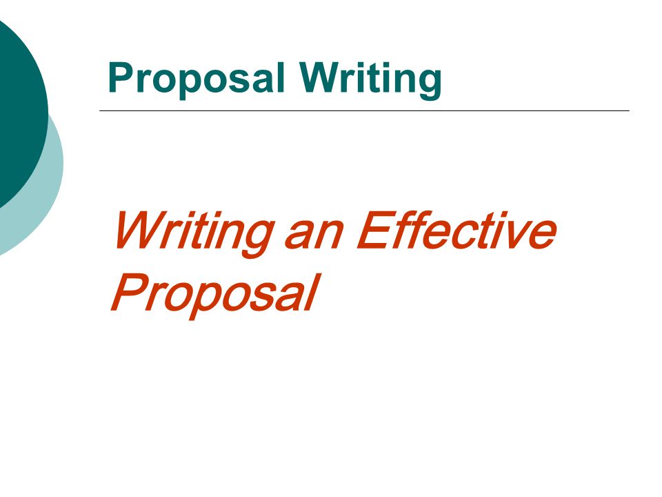 Writing proposal