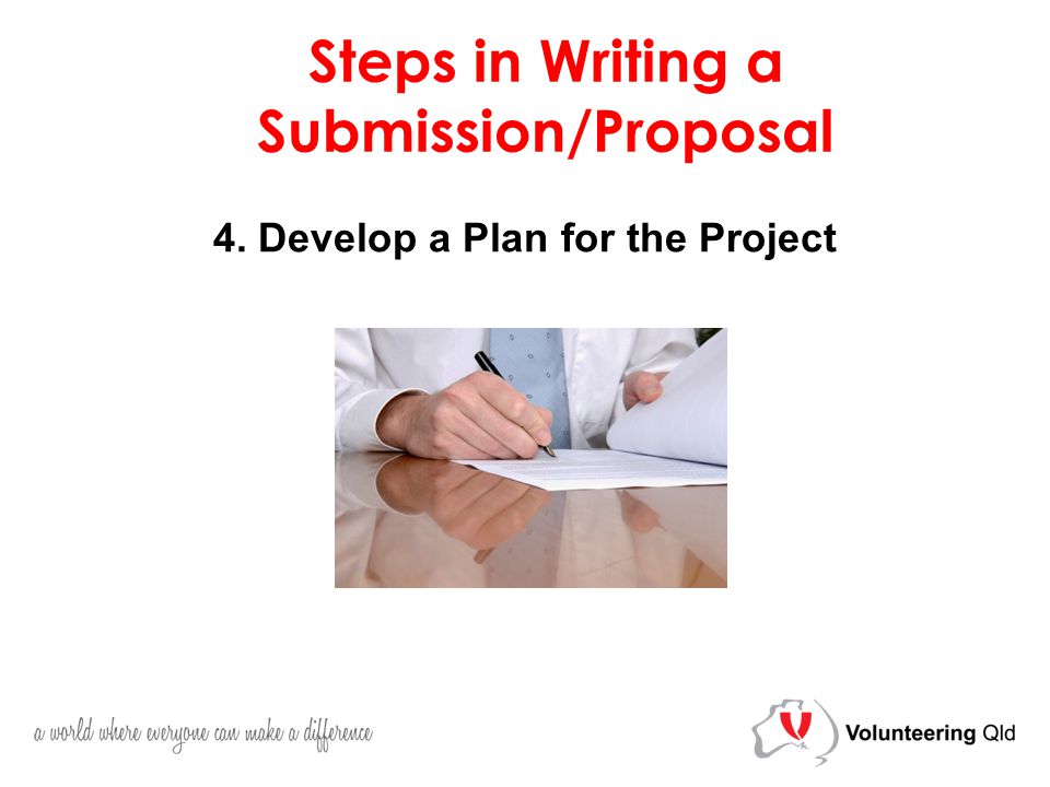 4. Develop a Plan for the Project Steps in Writing a Submission/Proposal