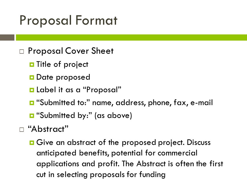 project proposal format