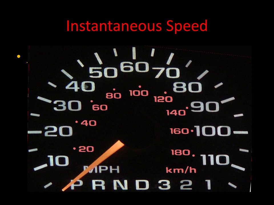 Instantaneous Speed Instantaneous Speed: the speed at a given point in time.