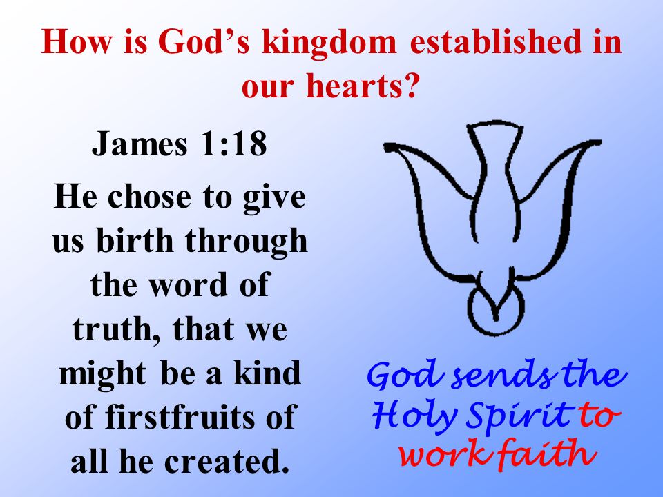 How is God’s kingdom established in our hearts.