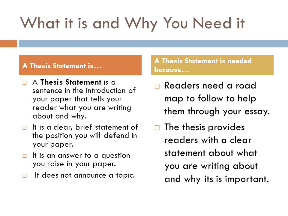Writing Tips: Thesis Statements - Center for Writing Studies