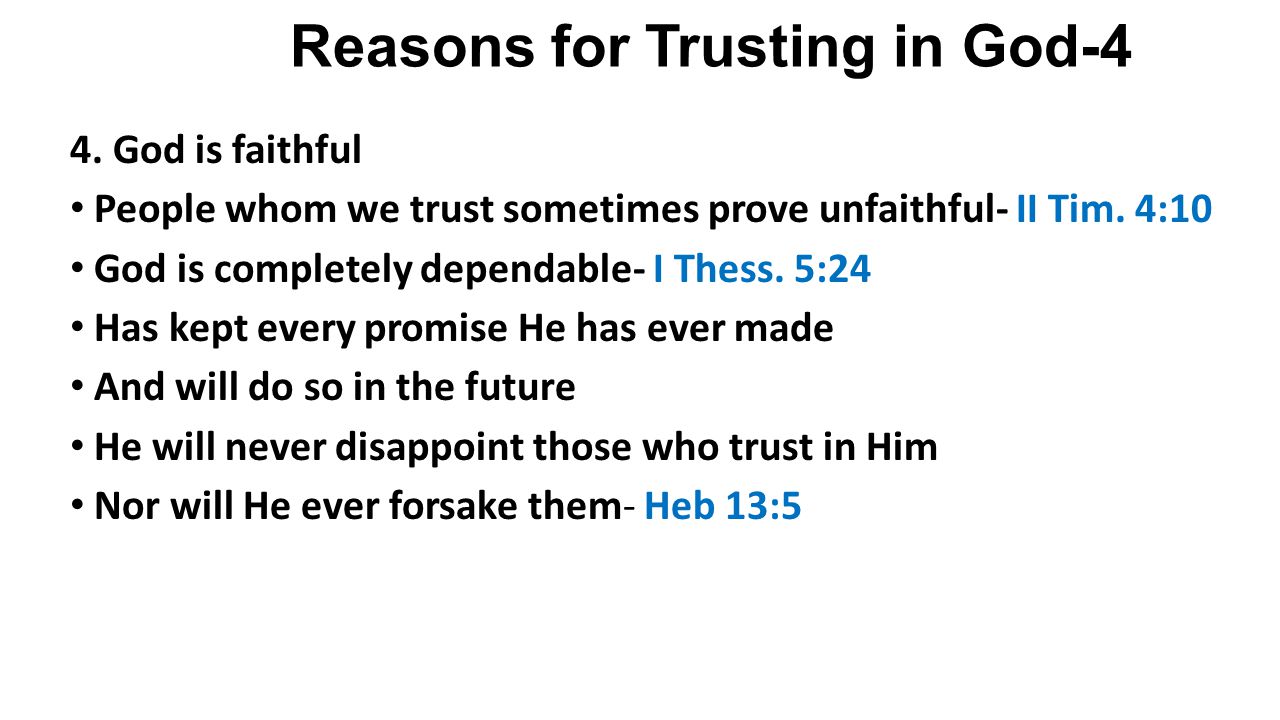 Reasons for Trusting in God-4 4.