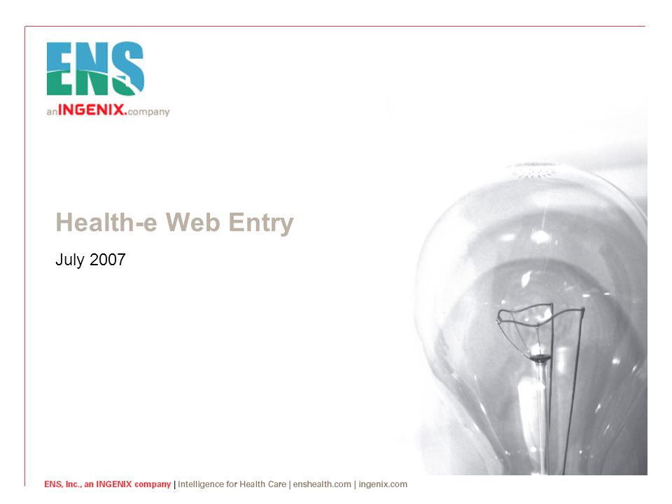 July 2007 Health-e Web Entry