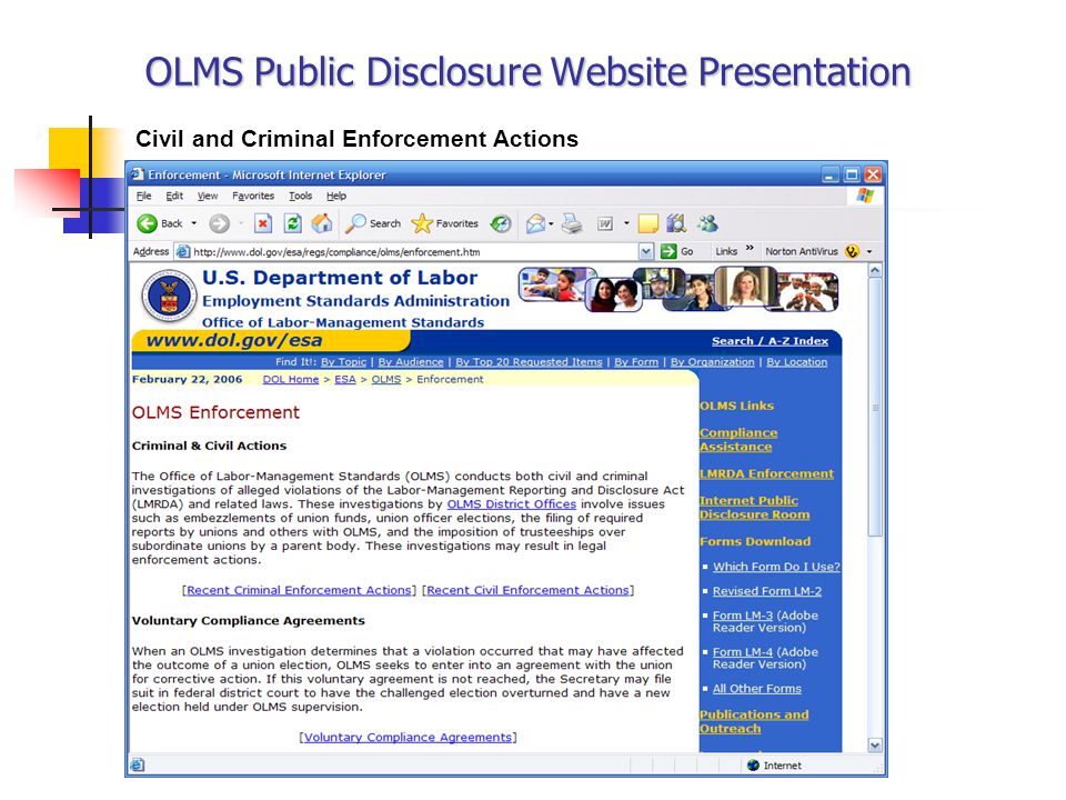 olms public disclosure website presentation today we will cover form lm 3