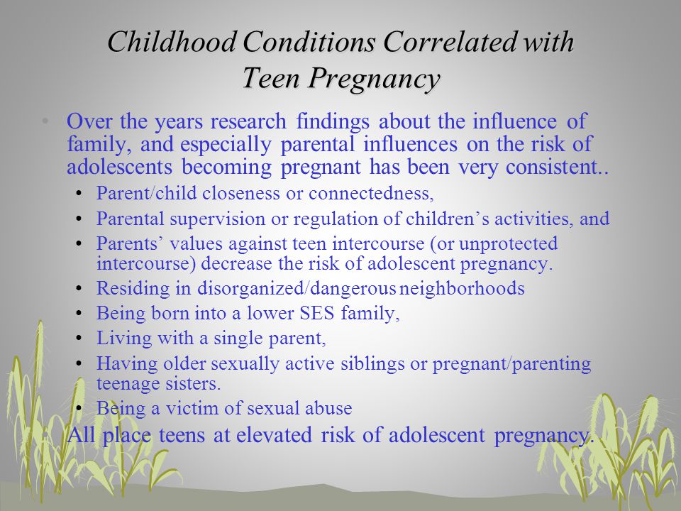 parental supervision and teen pregnancy essay