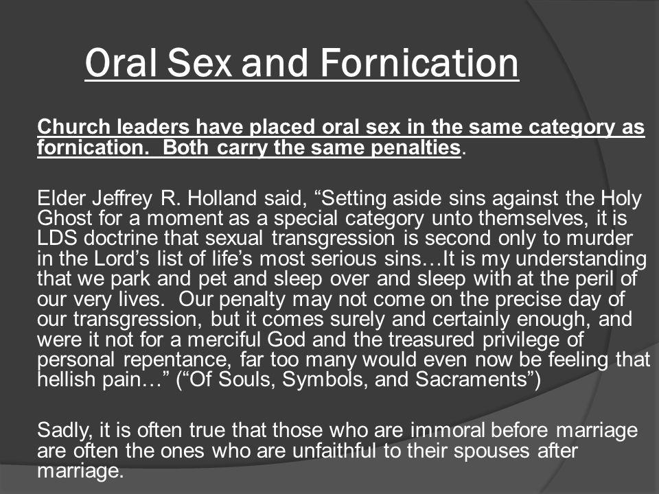 sex church Oral in lds