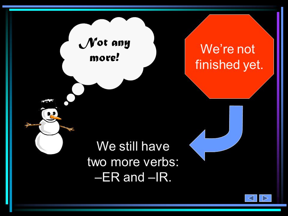 Conjugating Spanish –AR verbs is like learning your 123 ’ s and your ABC ’ s.