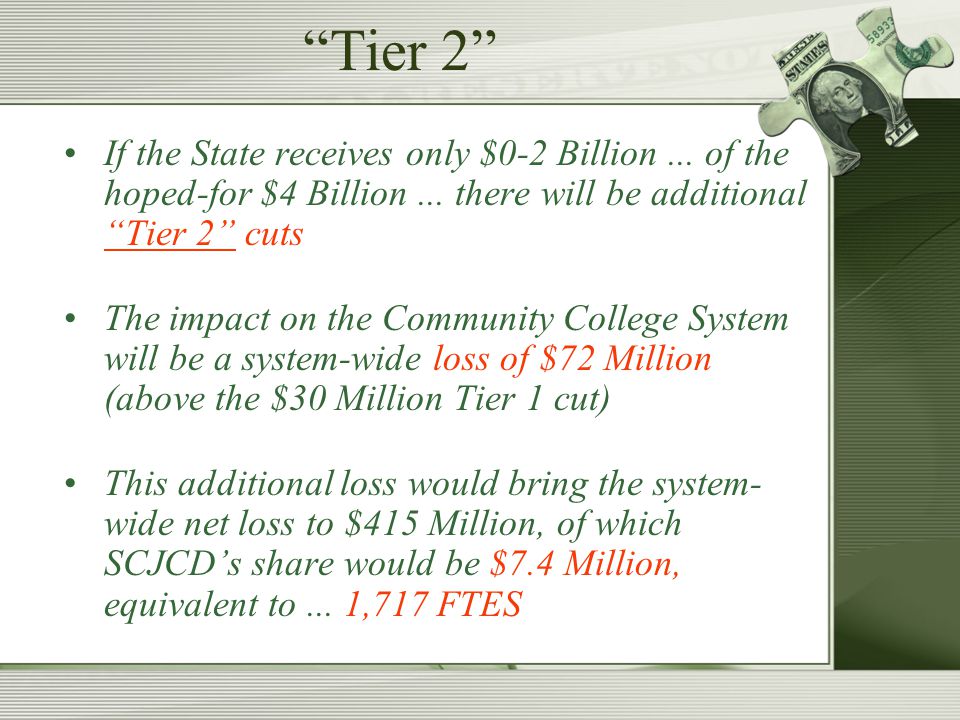 Tier 2 If the State receives only $0-2 Billion...