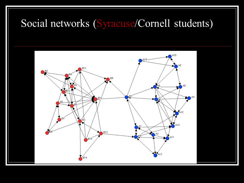 Social networks (Syracuse/Cornell students)