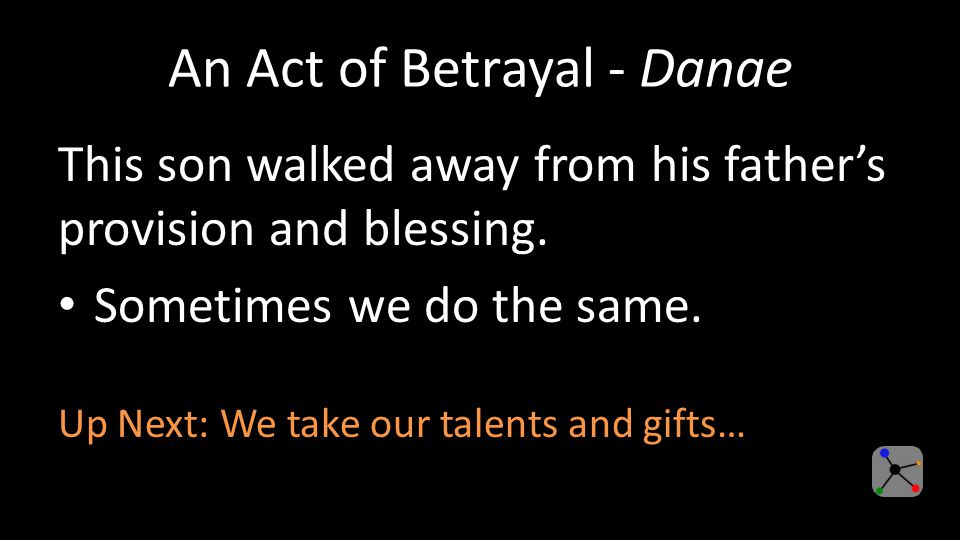 An Act of Betrayal - Danae This son walked away from his father’s provision and blessing.