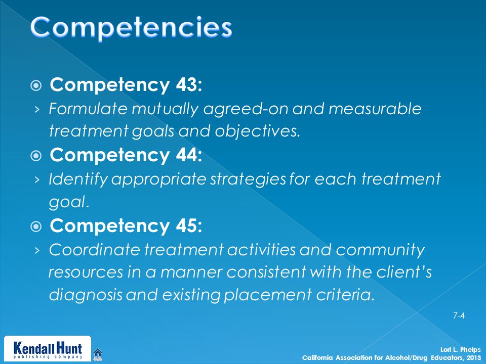  Competency 43: › Formulate mutually agreed-on and measurable treatment goals and objectives.