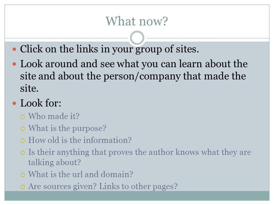 What now. Click on the links in your group of sites.