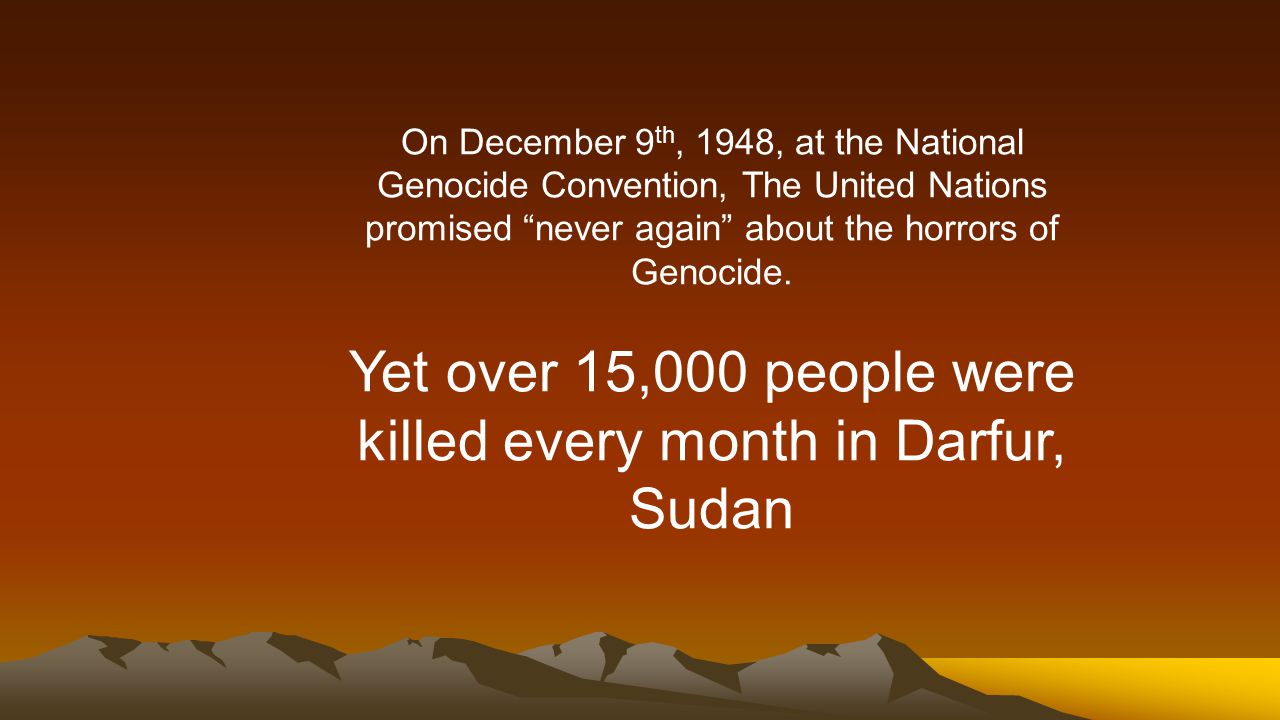essay about darfur genocide Download thesis statement on genocide thesis in our database or order an original thesis paper that will be written by one of essay database not a member yet. essay about darfur genocide Download thesis statement on genocide thesis in our database or order an original thesis paper that will be written by one of essay database not a member yet.