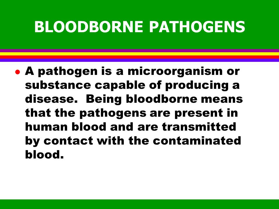 Exposure Control Plan What School Personnel Need to Know BLOODBORNE PATHOGENS
