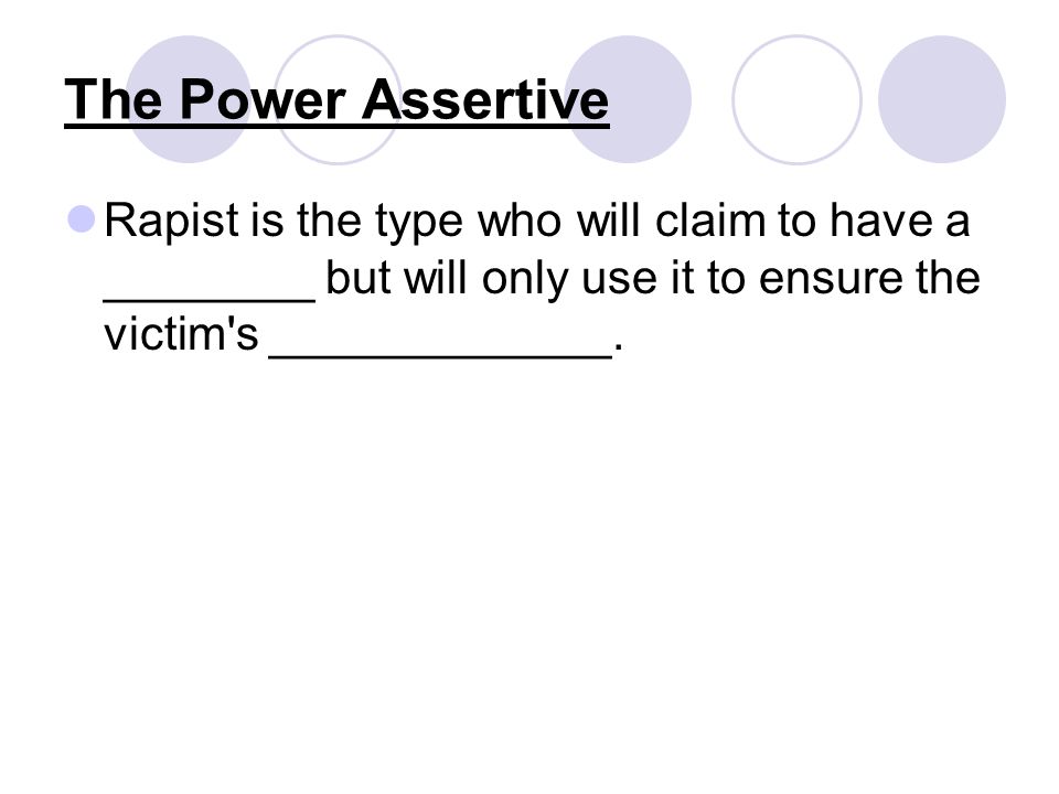 The Power Assertive Rapist is the type who will claim to have a ________ but will only use it to ensure the victim s _____________.