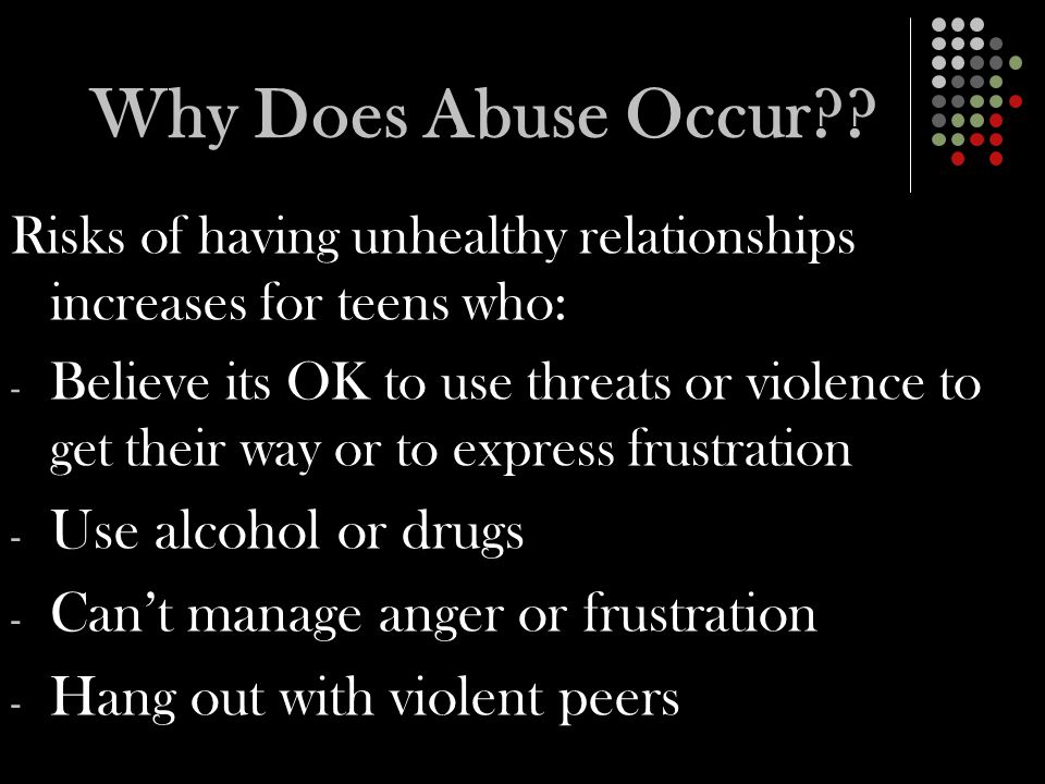 Why Does Abuse Occur .