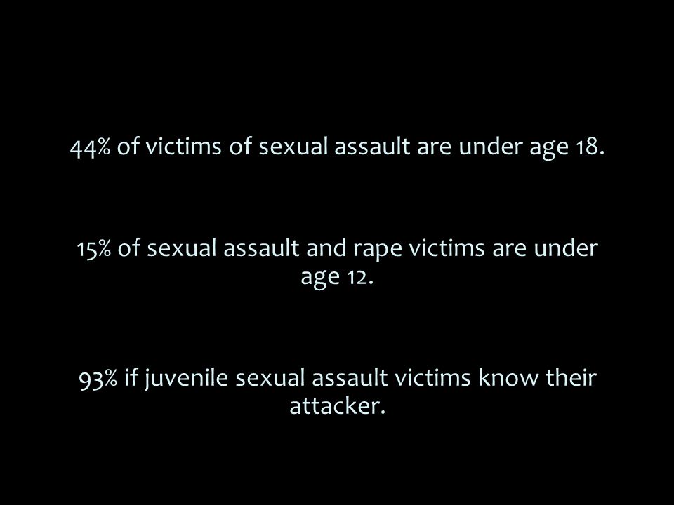 44% of victims of sexual assault are under age 18.