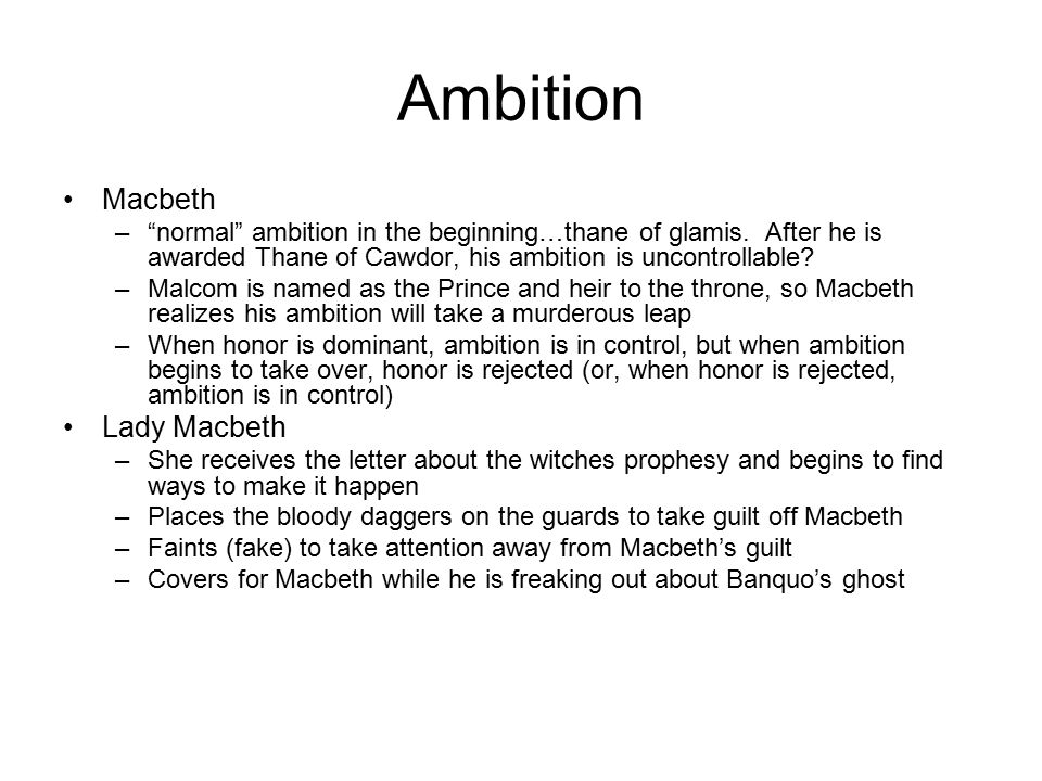 Ambition macbeth essay