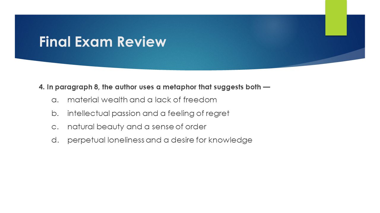 Final Exam Review 4.
