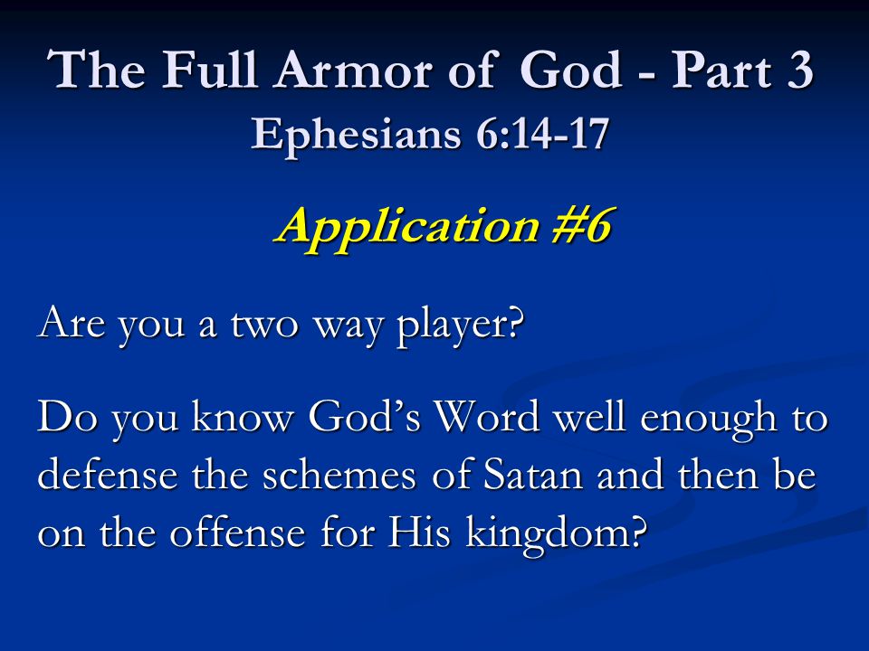 Application #6 Are you a two way player.