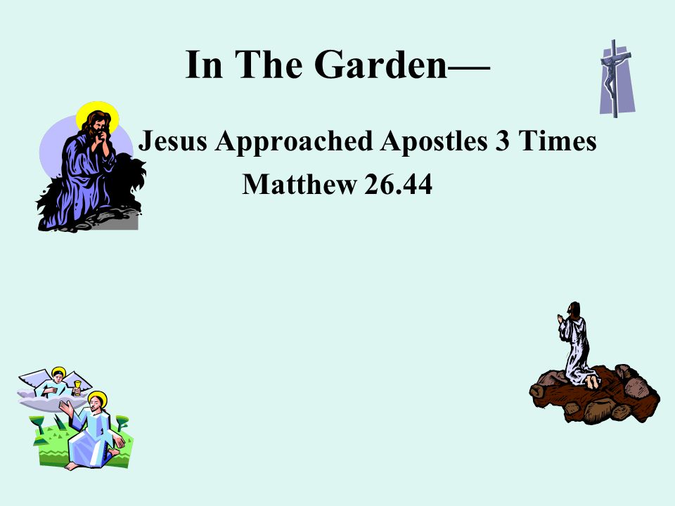 In The Garden— Jesus Approached Apostles 3 Times Matthew 26.44