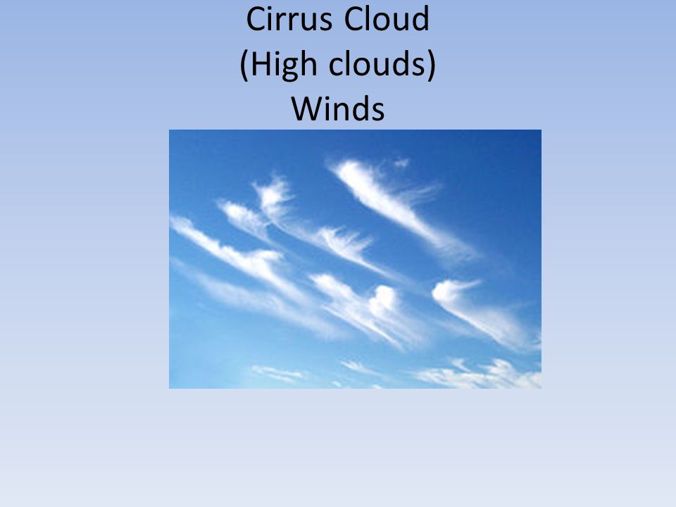 Cirrus Cloud (High clouds) Winds