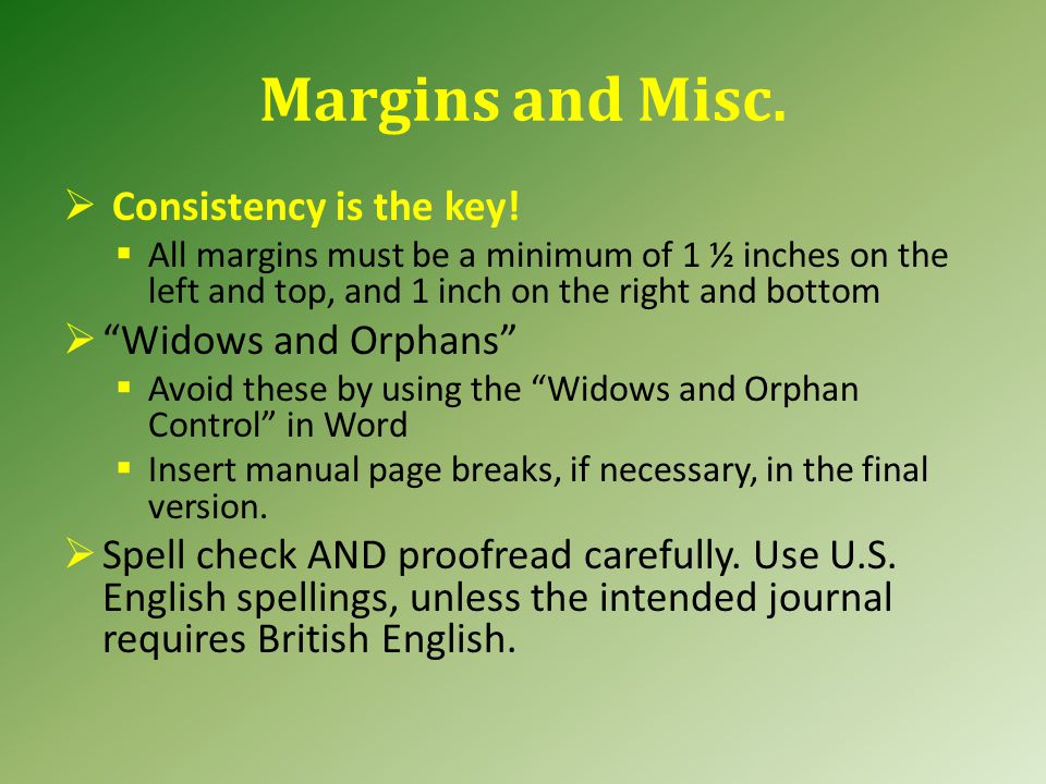 Dissertation Margins